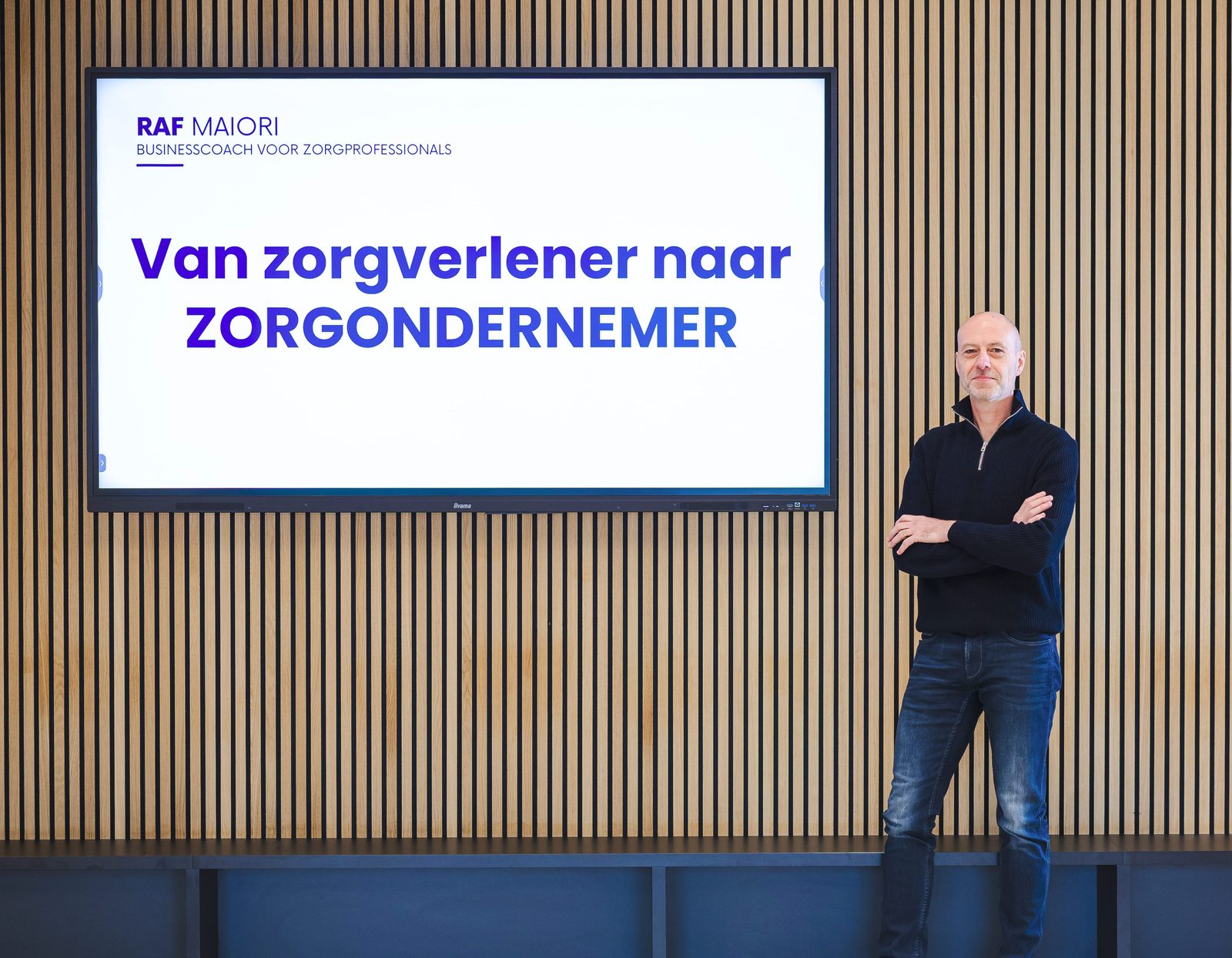 Raf Maiori tijdens workshop voor zorgondernemers